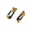 Boucles d'oreilles noires léopard