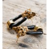 Boucles d'oreilles noires léopard