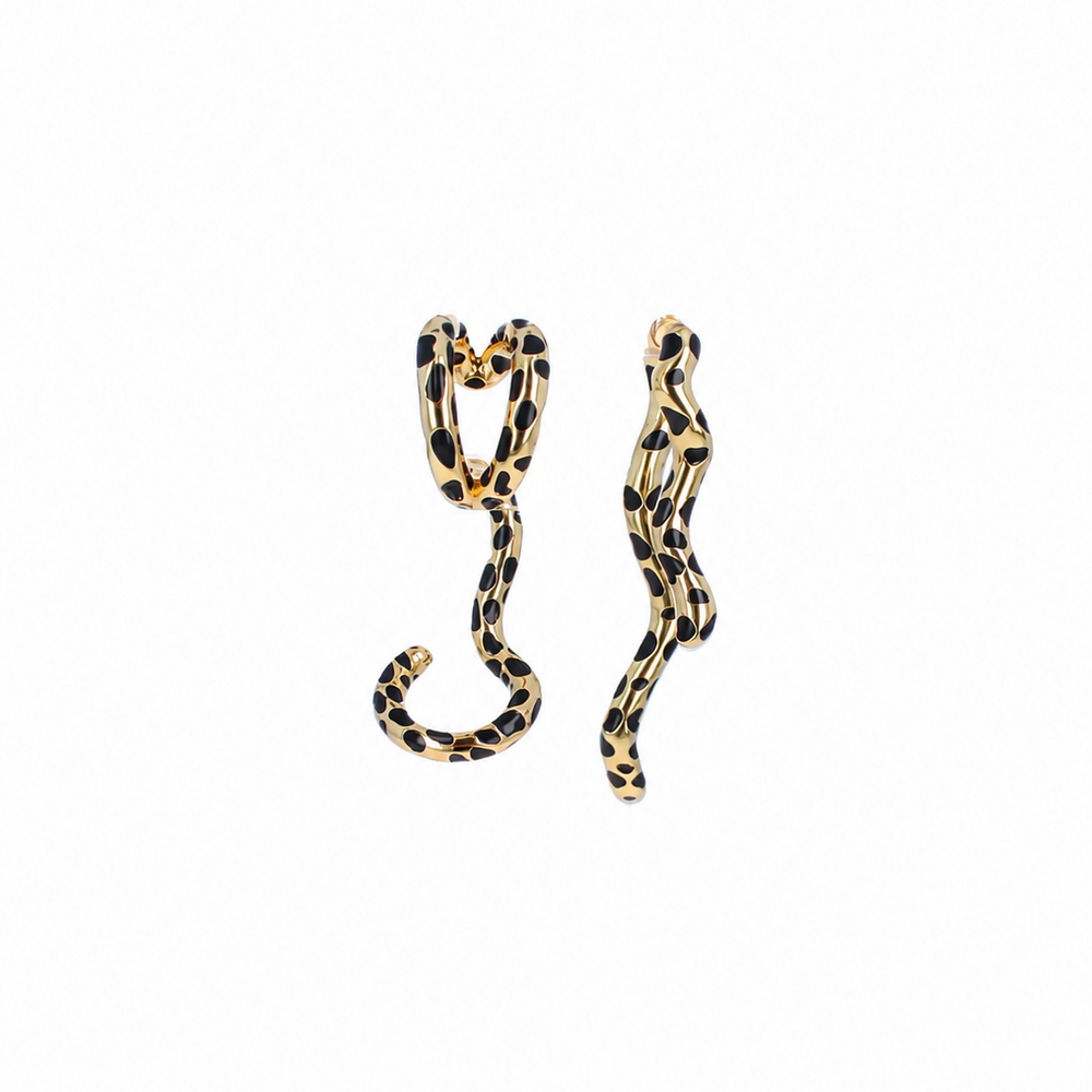 Boucles d'oreilles Léopard Asymétriques