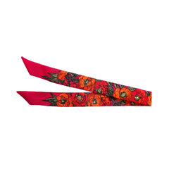 Ruban en soie 1cm Pivoines Flashy