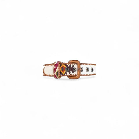 Collier de Chien Ethnique Blanc