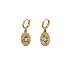 Boucles Dolie Médaille Goutte Nacre