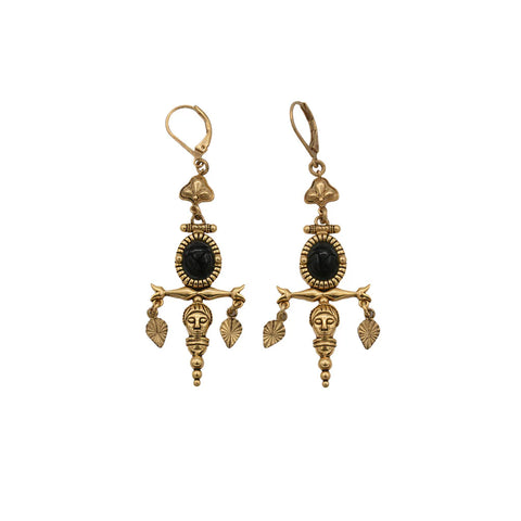 Boucles Zana Croix Onyx