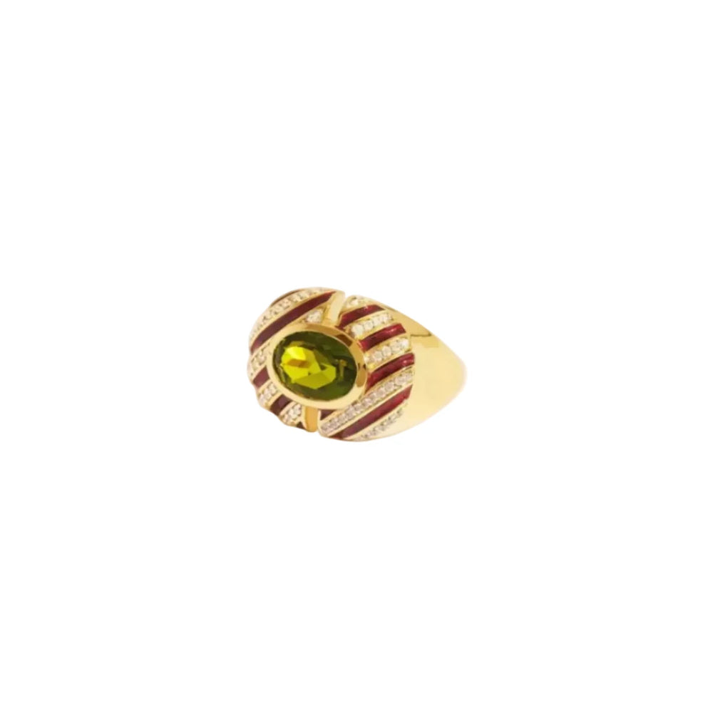 Bague Zébre - Quartz Coloré Vert