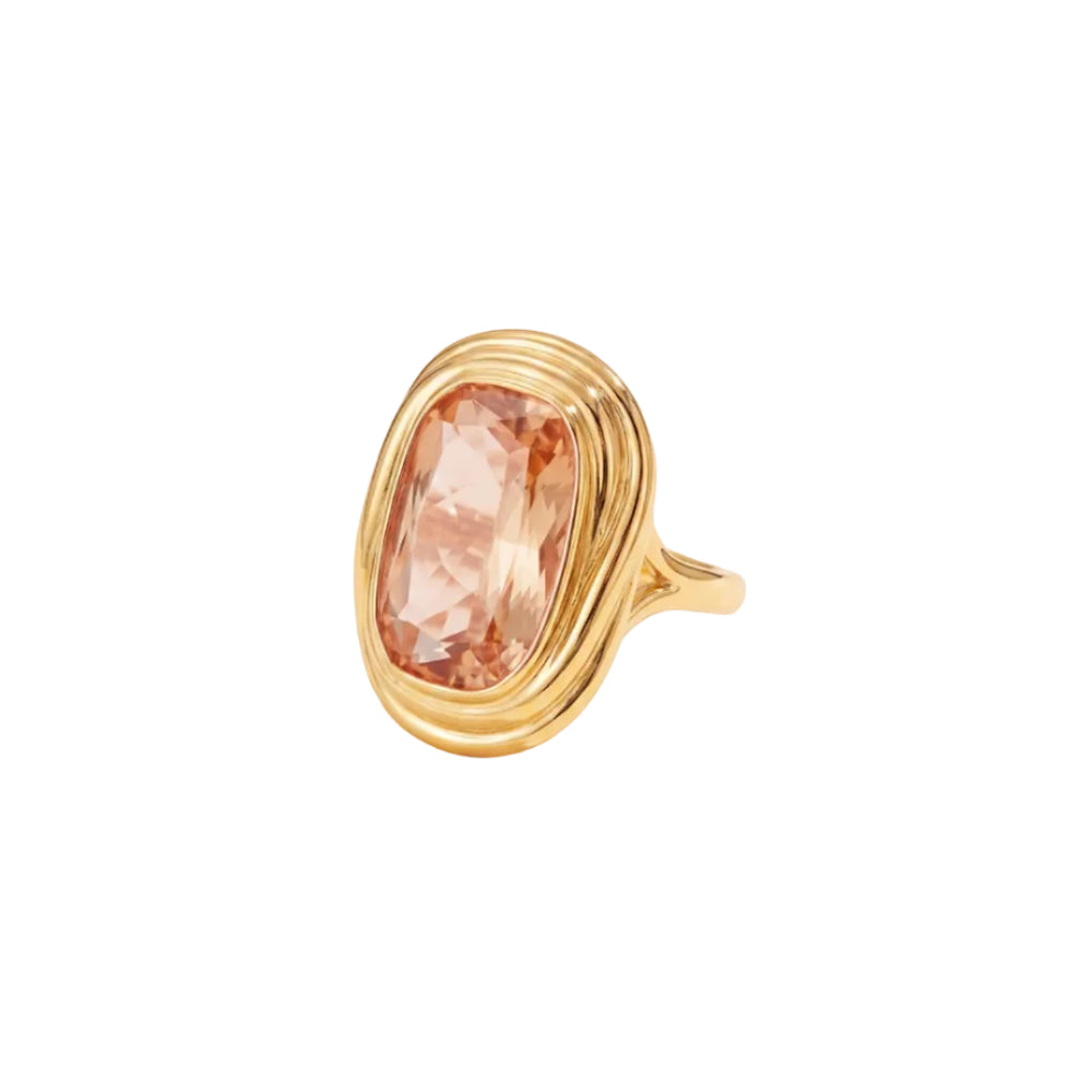 Bague Ovale - quartz coloré rose