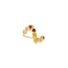 Bague Rivière - Zircons Jaune et Grenat
