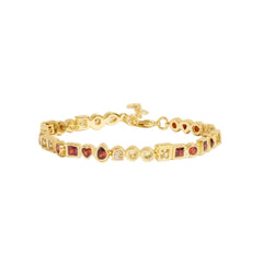 Bracelet Rivière - Zircons Jaunes et Grenat