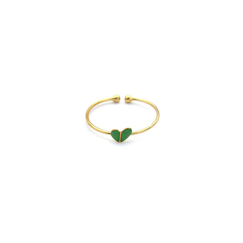 Mini bague cœur Vert