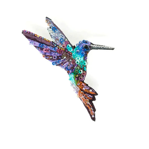 Broche Colibri Bleu