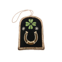 Suspension brodée - Trèfle et Fer à cheval