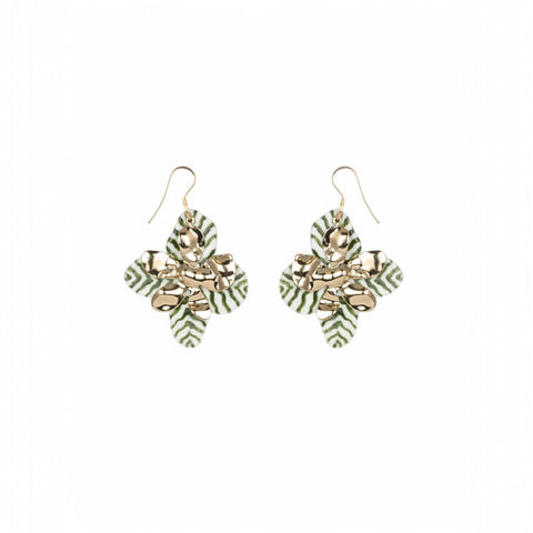 Boucles Pétales Zèbre Vert