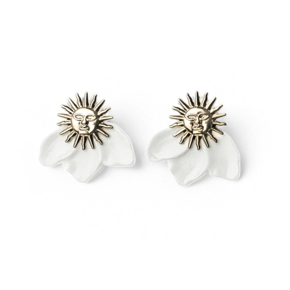 Boucles Soleil et Pétales Blanches