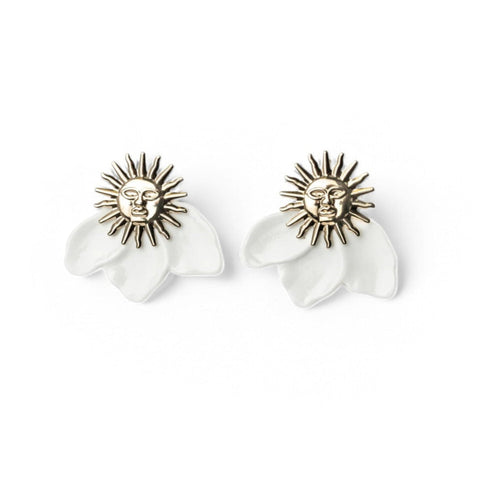 Boucles Soleil et Pétales Blanches