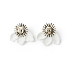 Boucles Soleil et Pétales Blanches