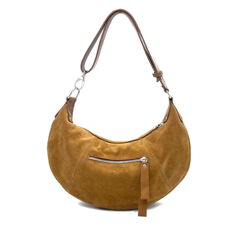 Sac Kana-Maya Croûte velours Camel