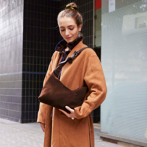 Sac Shiki Croûte velours Chocolat