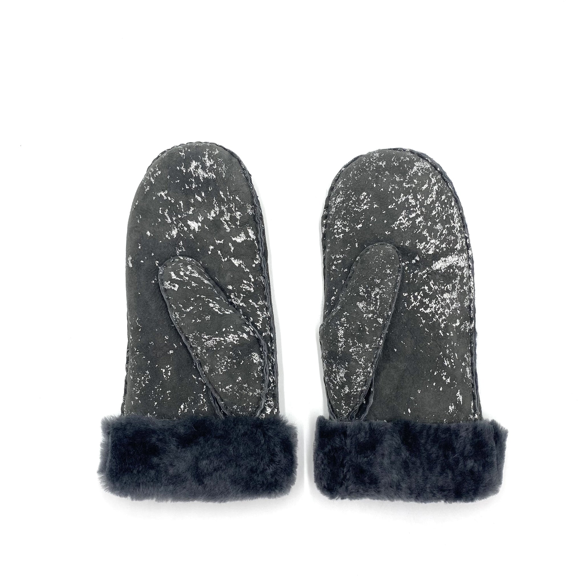 Moufles en cuir avec laine de mouton beige Moufles en cuir avec laine de mouton beige