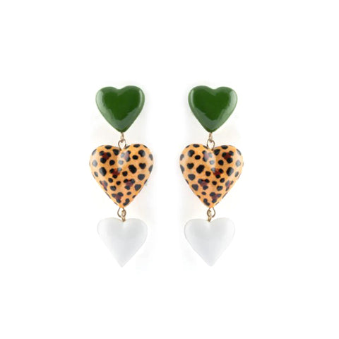 Boucles Pendantes Triple Coeurs