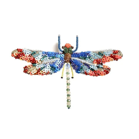 Broche Libellule au lever du soleil