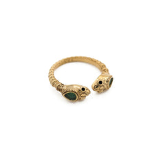 Bague Sissi Double Tête Agate Verte
