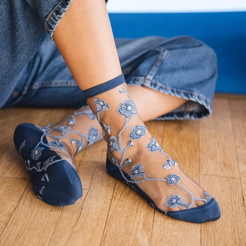 Chaussettes Blomst Denim
