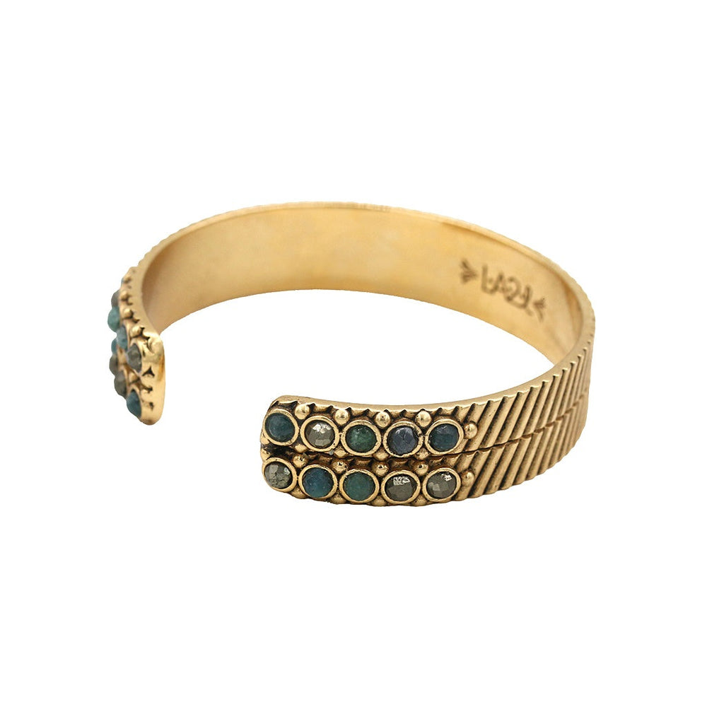 Manchette Jasmine Perles Tourmaline Bleue