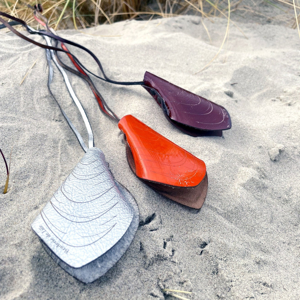 Porte-clefs "Moule" BRADERIE DE LILLE cuir Cognac Vernis