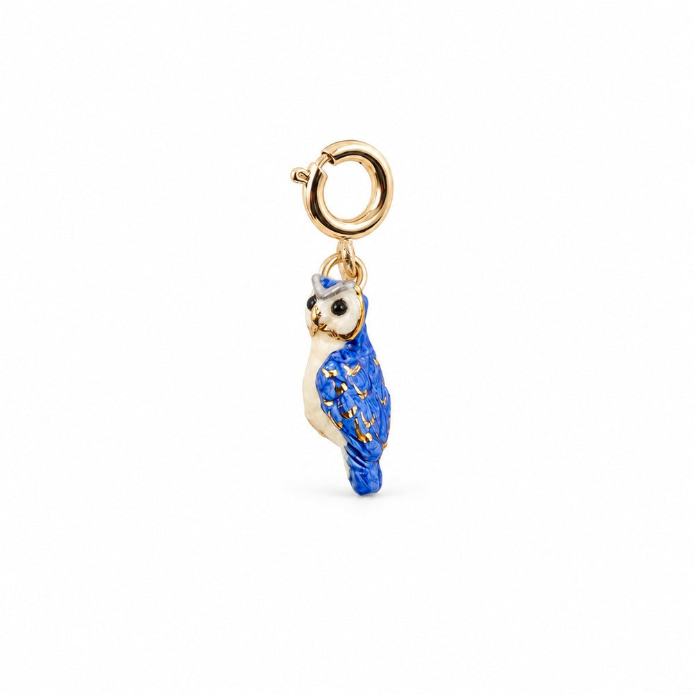 Charm’s Chouette Bleue et Dorée pour Collier